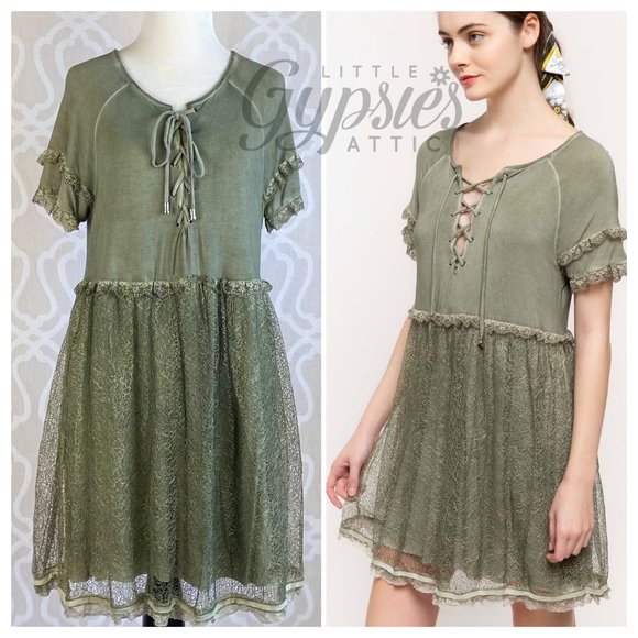 POL Dresses & Skirts - POL Sophia Little Green Dress